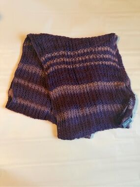 NWT Rikka Chunky Knit Purple Striped Infinity Scarf